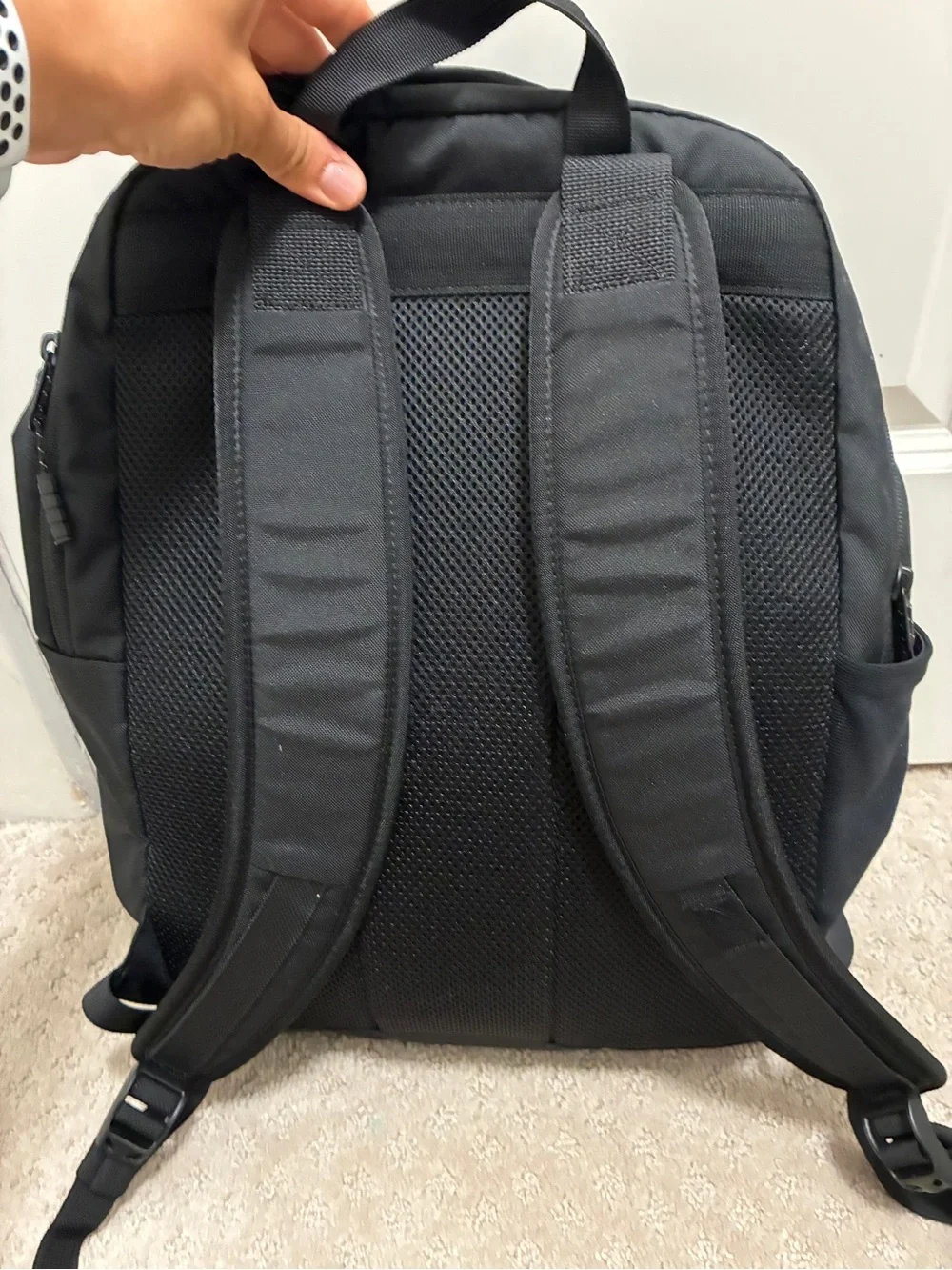 Timbuk2 Black Backpack with Orange Valencia Graphic